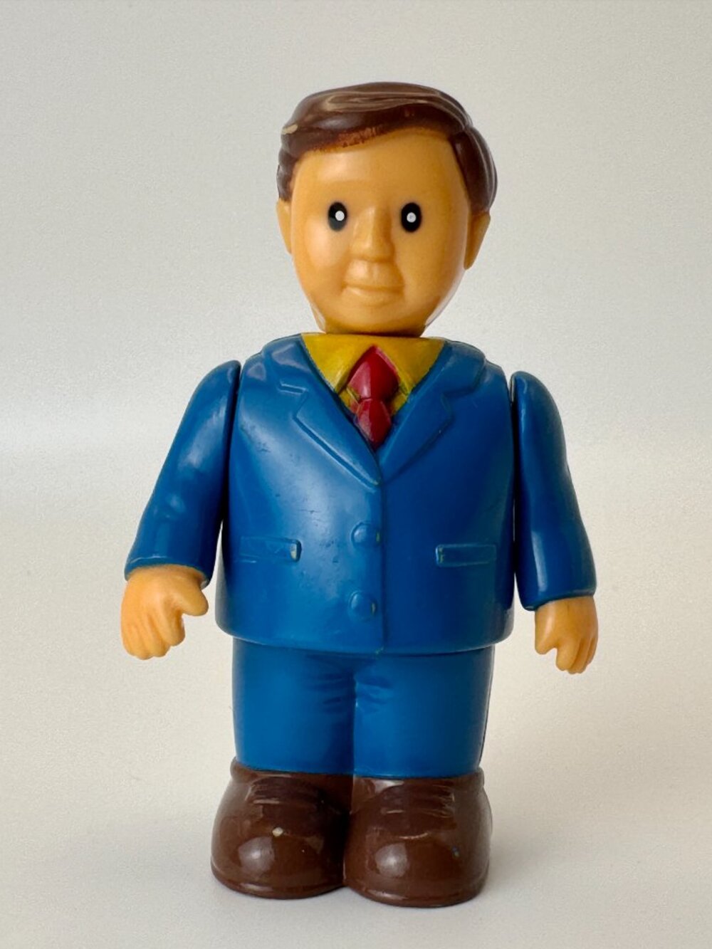 Redbox Dollhouse Family FATHER DAD MAN Blue Suit Red Tie Toy Figure 3"